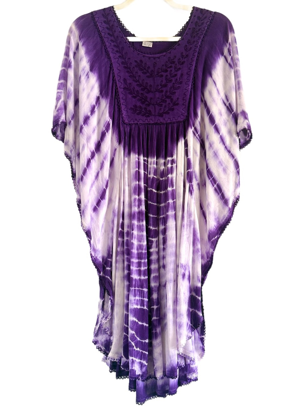 Purple Tie-Dye Swim Coverup Caftan Cover Up Free Size/One Size